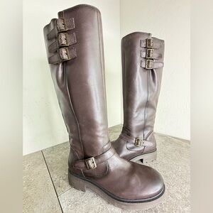 NEW Lucky Brand Citete Brown Leather Tall Buckled Riding Boot Women’s Size 8